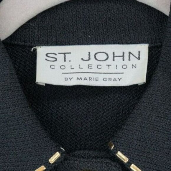 ST JOHN COLLECTION by Marie Gray Knit Blazer Size Small Made in USA Gold Accents - Picture 3 of 5